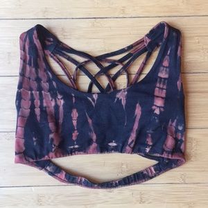 Burning Man Tie dye Stappy Yoga Bra
